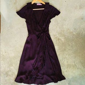Vintage-Style Ruffled Wrap Dress by Pink Wheels